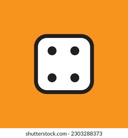 Dice four icon design features a collection of dice, with one displaying the number four, representing a possible outcome in a game of chance or dice-based activity.