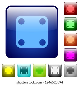 dice four icons in rounded square color glossy button set