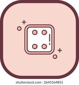 Design de ícone de vetor de linha Dice four