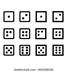 Dice to gamble or gambling in craps line art vector icon for casino apps and websites