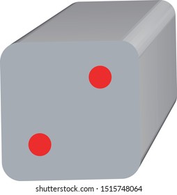 Dice game with 3D display in gray and red colors
