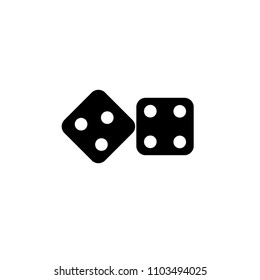 dice game black icon vector template