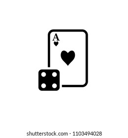 dice game black icon vector template