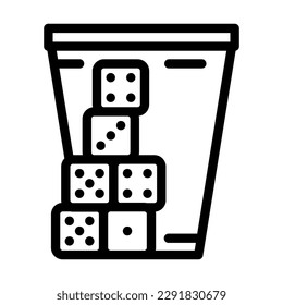 dice game board table line icon vector. dice game board table sign. isolated contour symbol black illustration