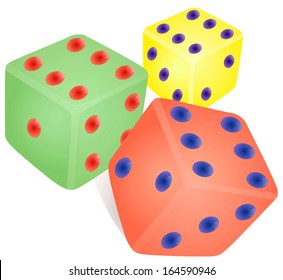 Dice game coloring, EPS8 - vector graphics.