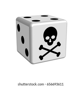 Dice game danger in 3D, vector