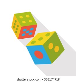 Dice game flat icon