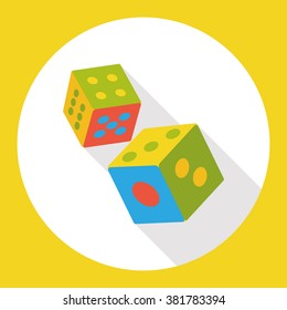 Dice game flat icon