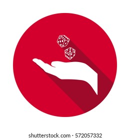 Dice game flat icon