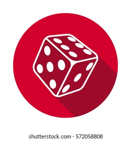 Dice game flat icon.