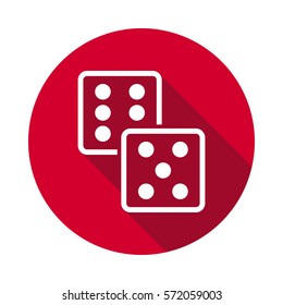 Dice game flat icon.