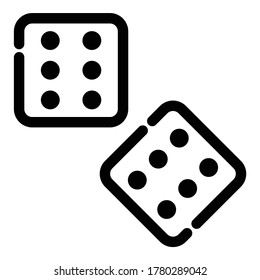 Dice Juego Icono Plano Aislado En Fondo Blanco