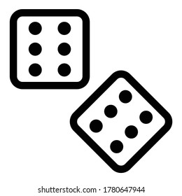 Dice Game Flat Icon Isolated On White Background