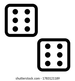 Dice Game Flat Icon Isolated On White Background