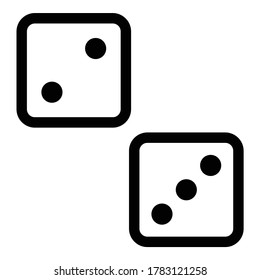 Dice Game Flat Icon Isolated On White Background