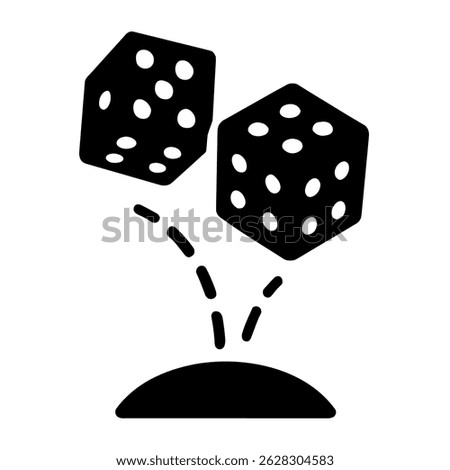Dice game gambling risk chance luck casino craps entertainment play betting boardgame icon vector graphic 100px