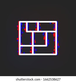 Dice game glytch icon. Simple thin line, outline vector of web icons for ui and ux, website or mobile application