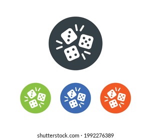 Dice game icon. Gamble or gambling for casino equipment. button sign