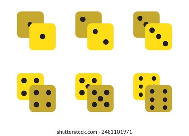 Icono de juego de dados Imagen diseño de Ilustración vectorial. Juego De Iconos De Dados De Casino En Ilustración vectorial Plana. Game Dice, Game Die, Pip Dice.