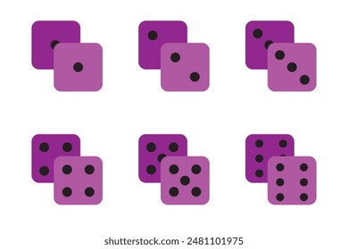 Icono de juego de dados Imagen diseño de Ilustración vectorial. Juego De Iconos De Dados De Casino En Ilustración vectorial Plana. Game Dice, Game Die, Pip Dice.