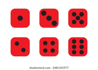 Icono de juego de dados Imagen diseño de Ilustración vectorial. Juego De Iconos De Dados De Casino En Ilustración vectorial Plana. Game Dice, Game Die, Pip Dice.