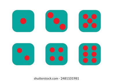 Icono de juego de dados Imagen diseño de Ilustración vectorial. Juego De Iconos De Dados De Casino En Ilustración vectorial Plana. Game Dice, Game Die, Pip Dice.