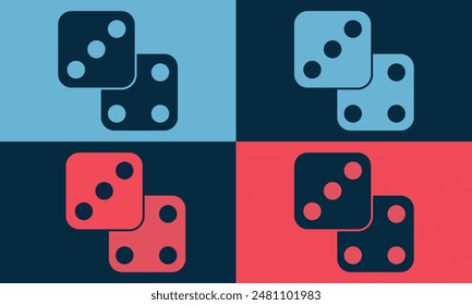 Icono de juego de dados Imagen diseño de Ilustración vectorial. Juego De Iconos De Dados De Casino En Ilustración vectorial Plana. Game Dice, Game Die, Pip Dice.