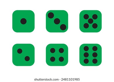 Icono de juego de dados Imagen diseño de Ilustración vectorial. Juego De Iconos De Dados De Casino En Ilustración vectorial Plana. Game Dice, Game Die, Pip Dice.