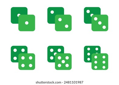 Icono de juego de dados Imagen diseño de Ilustración vectorial. Juego De Iconos De Dados De Casino En Ilustración vectorial Plana. Game Dice, Game Die, Pip Dice.