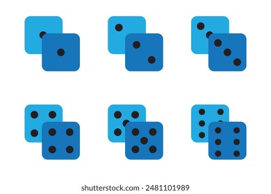 Icono de juego de dados Imagen diseño de Ilustración vectorial. Juego De Iconos De Dados De Casino En Ilustración vectorial Plana. Game Dice, Game Die, Pip Dice.