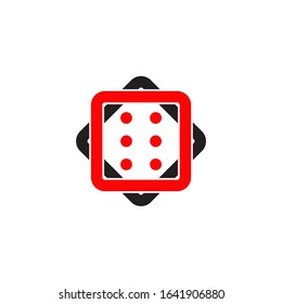 Dice game icon logo design vector template illustration