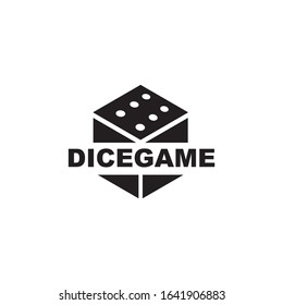 Dice game icon logo design vector template illustration
