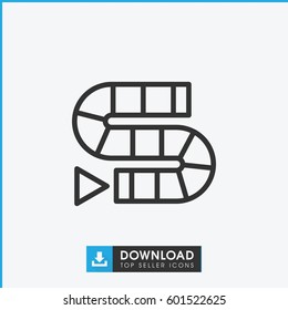 dice game icon. simple outline dice game vector icon. on white background.