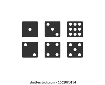 Dice, game icon. Vector illustration, flat design.