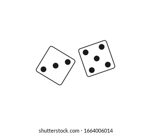 Dice, icono del juego. Ilustración vectorial, diseño plano.