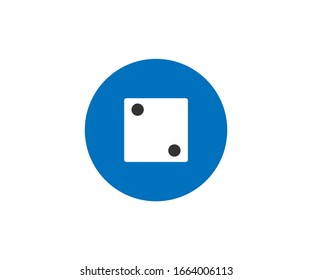 Dice, game icon. Vector illustration, flat design.