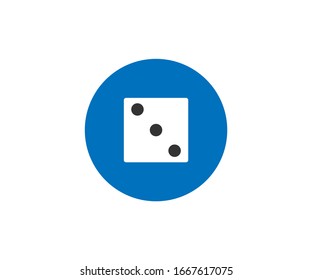 Dice, icono del juego. Ilustración vectorial, diseño plano.