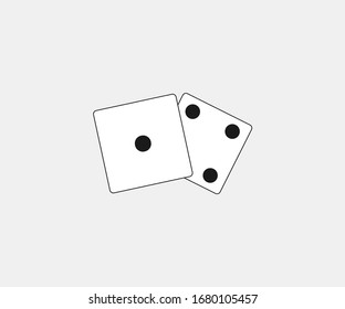 Dice, game icon. Vector illustration, flat design.