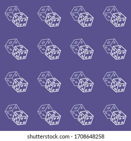 Dice game icons pattern. Casino gambling seamless background. Seamless pattern vector illustration