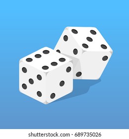 Dice game isometric style colorful vector illustration