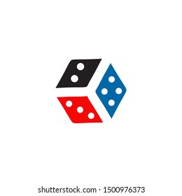 Dice game logo design vector template