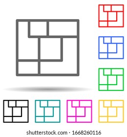 dice game multi color style icon. Simple thin line, outline vector of web icons for ui and ux, website or mobile application