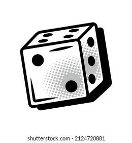 dice game pop art icon isolated