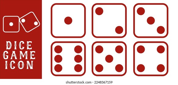 dice game red icon set. very suitable to complete the icon on your website.