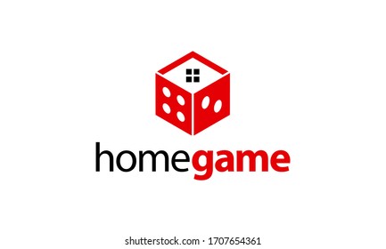 Dice Game with Roof House Home Building Logo Design Inspiration