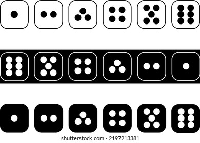 Dice game. Set of game dice, isolated on a white background.