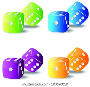 dice for the game. set. vector illustration 