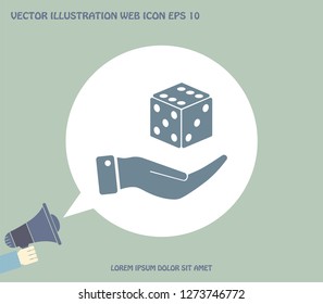 Dice for the game vector icon.