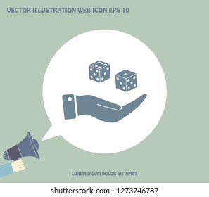 Dice for the game vector icon.