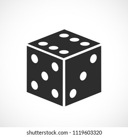 Dice game vector icon isolated on white background
